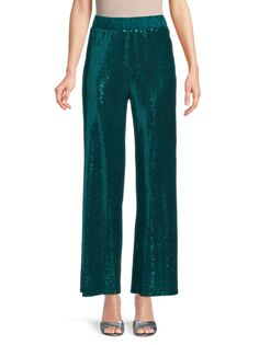 Широкие брюки с пайетками Renee C., цвет Teal Green
