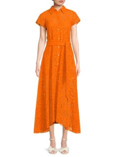 Платье макси с люверсами Vivienne и поясом Robert Graham, цвет Burnt Orange