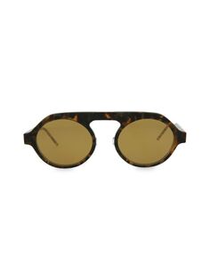 Круглые солнцезащитные очки-авиаторы 52MM Thom Browne, цвет Tortoise