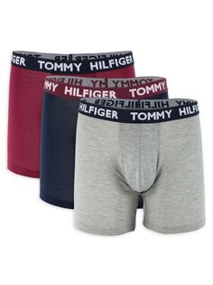 Комплект из 3 трусов-боксеров с логотипом на талии Tommy Hilfiger, бордо