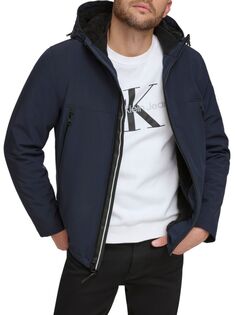 Куртка на молнии с капюшоном на подкладке из искусственного меха Calvin Klein, цвет True Navy