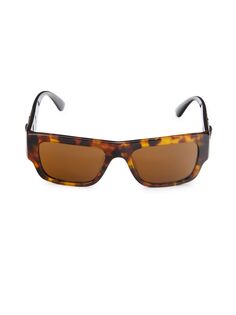 Прямоугольные солнцезащитные очки 53MM Versace, бронза