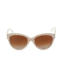 Солнцезащитные очки «кошачий глаз» 55 мм Michael Kors, цвет Vanilla Brown