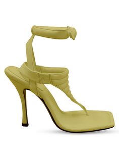 Кожаные сандалии с ремешками Gia Borghini, желтый