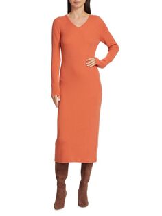 Платье-свитер из смесовой шерсти в рубчик Nominee, цвет Canyon