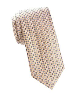 Шелковый галстук с узором Bruno Piattelli, желтый