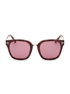 Квадратные солнцезащитные очки 68MM Tom Ford, цвет Violet Havana