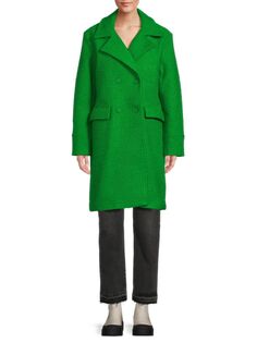Двубортное пальто Noize, зеленый