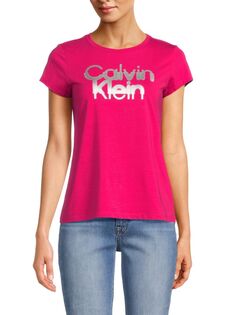 Футболка с размытым логотипом Calvin Klein, цвет Cerise