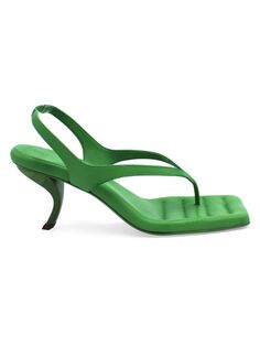 Кожаные сандалии с ремешком на пятке Gia Borghini, зеленый