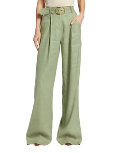 Широкие брюки Rimini с поясом Veronica Beard, цвет Washed Sage