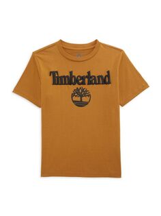 Футболка с круглым вырезом и логотипом для мальчиков Timberland, цвет Wheat