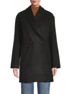 Двубортное пальто с узором «елочка» Avec Les Filles, цвет Charcoal