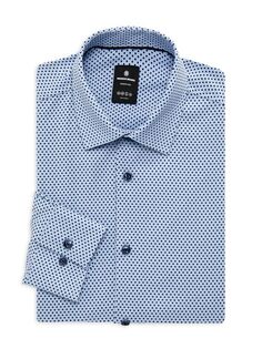 Классическая рубашка современного кроя с сотовым принтом Brooklyn Brigade, цвет White Blue