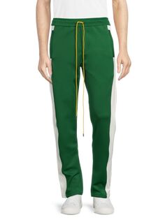 Спортивные брюки с полосками по бокам R H U D E, зеленый
