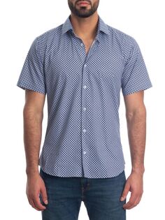 Рубашка с геометрическим принтом Jared Lang, цвет White Blue