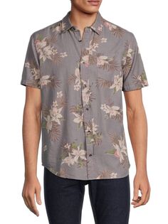 Рубашка на пуговицах с цветочным принтом Buffalo David Bitton, цвет Charcoal