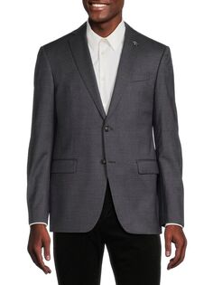 Текстурированный шерстяной пиджак John Varvatos Star U.S.A., цвет Charcoal