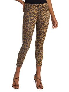 Укороченные эластичные джинсы скинни Margot со средней посадкой и цвет Cheetahом L&apos;Agence, цвет Cheetah Lagence