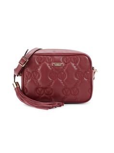 Кожаная сумка через плечо с логотипом Mia Mario Valentino, цвет Chianti