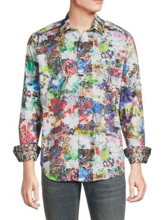 Рубашка Cade с цветочным принтом Robert Graham, цвет White Multi