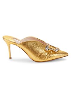 Мюли Margaux на каблуке с кристаллами Sophia Webster, золото
