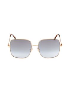 Квадратные солнцезащитные очки Lili 58MM Jimmy Choo, золото