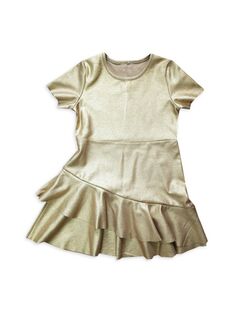 Платье цвета металлик Marisa для маленьких девочек и девочек Joe-Ella, золото