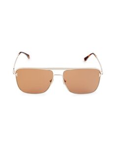 Прямоугольные солнцезащитные очки 60MM Tom Ford, золото