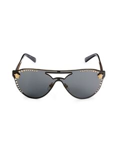 Овальные солнцезащитные очки с украшением 60MM Versace, золото