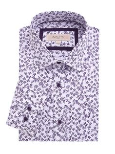 Классическая рубашка с цветочным принтом 1 Like No Other, цвет White Purple