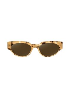 Узкие солнцезащитные очки Clubmaster 47MM Aqs, коричневый