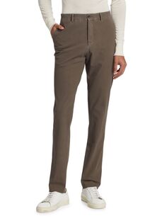 Тканые брюки узкого кроя Active Traveler Saks Fifth Avenue, цвет Curry