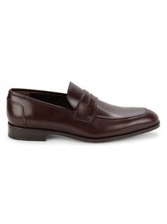 Кожаные пенни-лоферы Lionel Ferragamo, цвет Dark Brown