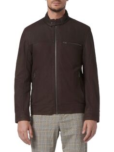 Кожаная гоночная куртка Norworth Andrew Marc, цвет Dark Brown