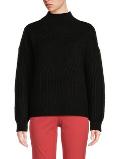 Вязаный свитер с воротником попкорн Calvin Klein, черный