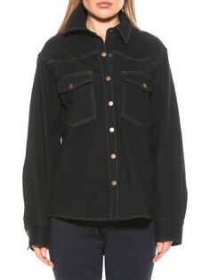 Джинсовая куртка с заниженными плечами Della Alexia Admor, цвет Dark Denim