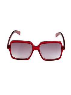 Большие квадратные солнцезащитные очки Core 56MM Saint Laurent, цвет Dark Burgundy