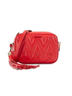 Кожаная сумка через плечо с логотипом Amel Mario Valentino, красный