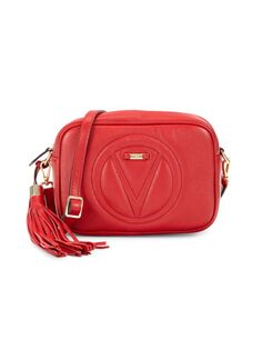 Кожаная сумка через плечо с логотипом Mia Mario Valentino, красный