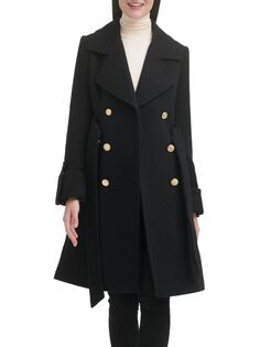 Двубортное пальто с завязками Guess, черный