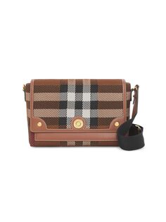 Сумка через плечо в клетку All Over Check Burberry, цвет Dark Brown