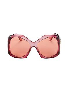 Солнцезащитные очки-бабочки 62MM Gucci, цвет Dark Burgundy