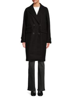 Двубортное пальто в стиле милитари из искусственной шерсти Nvlt, черный