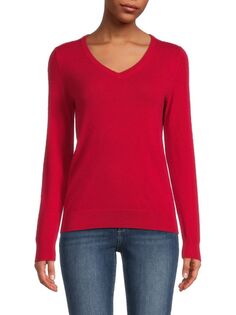Кашемировый свитер с V-образным вырезом Amicale, красный