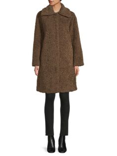 Пальто из искусственного меха с воротником Apparis, цвет Dark Brown