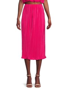 Плиссированная юбка-карандаш миди Renee C., цвет Dark Fuchsia