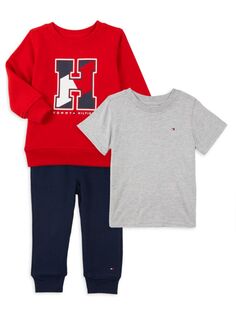 Комплект из трех предметов: футболка, толстовка и джоггеры для маленького мальчика Tommy Hilfiger, красный