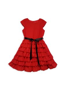 Платье трапециевидной формы Audrey для маленьких девочек и девочек Joe-Ella, красный
