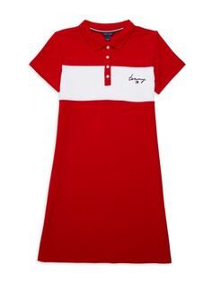 Платье-поло с цветными блоками для девочек Tommy Hilfiger, красный